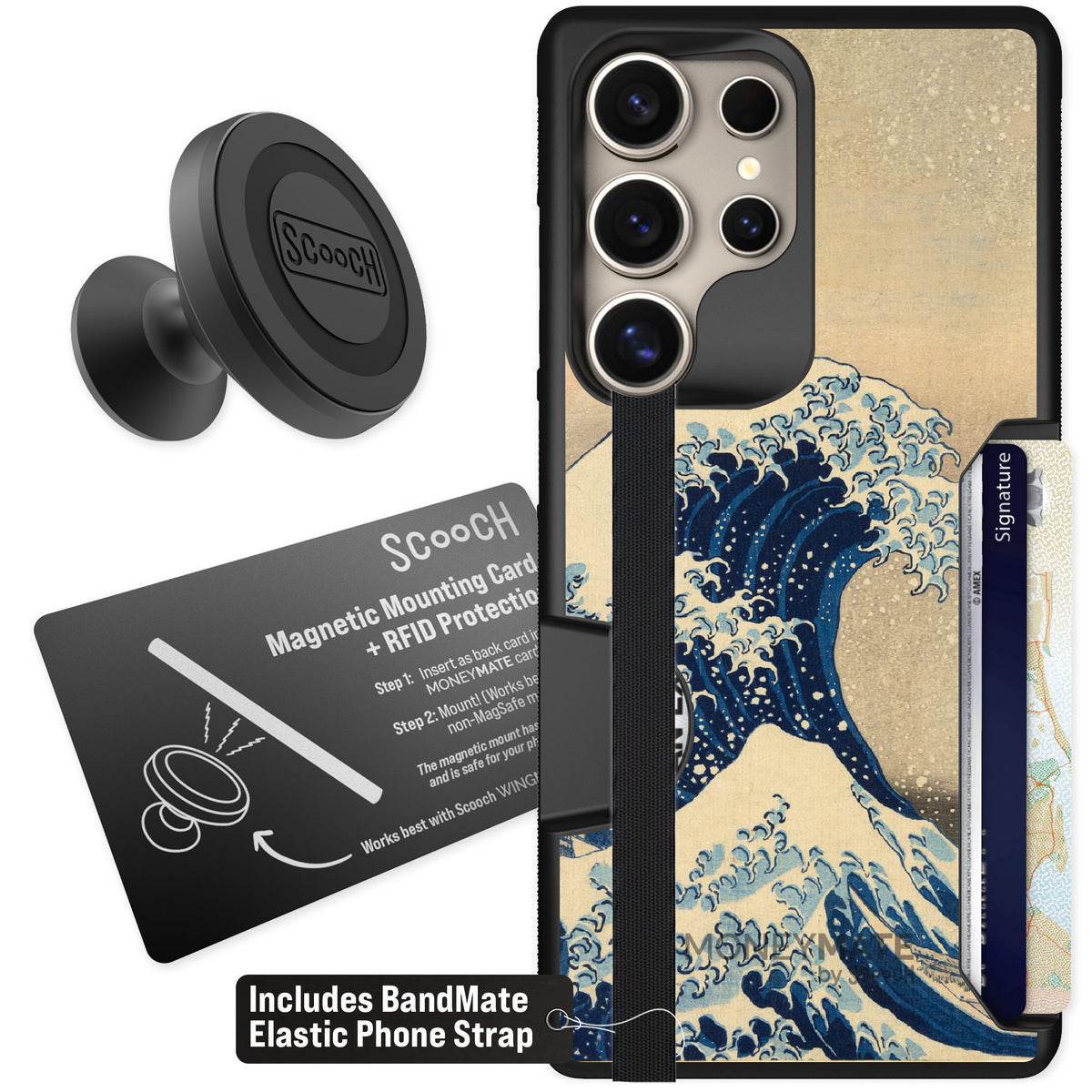 Scooch Moneymate Great Wave for Galaxy S25 Ultra — Starter Bundle