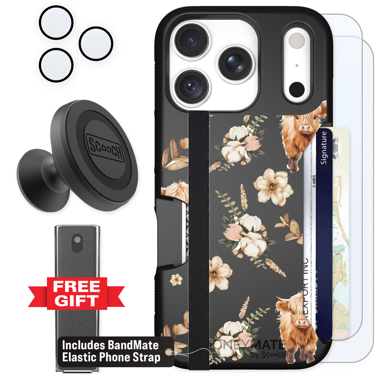 Scooch Moneymate Baby Cow for iPhone 18 Pro — Defender Bundle