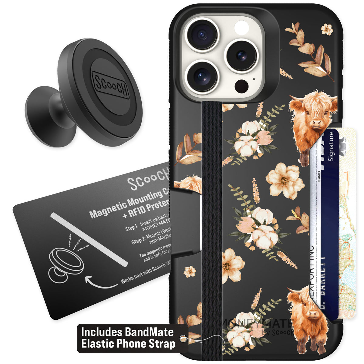 Scooch Moneymate Baby Cow for iPhone 16 Pro Max — Starter Bundle
