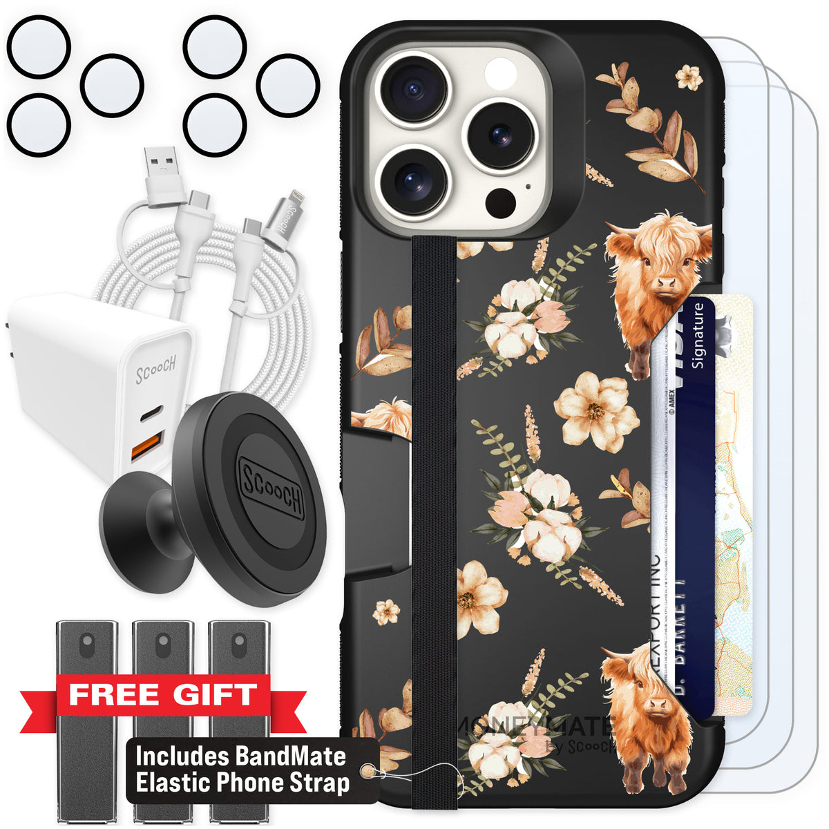 Scooch Moneymate Baby Cow for iPhone 16 Pro Max — Ultimate Bundle