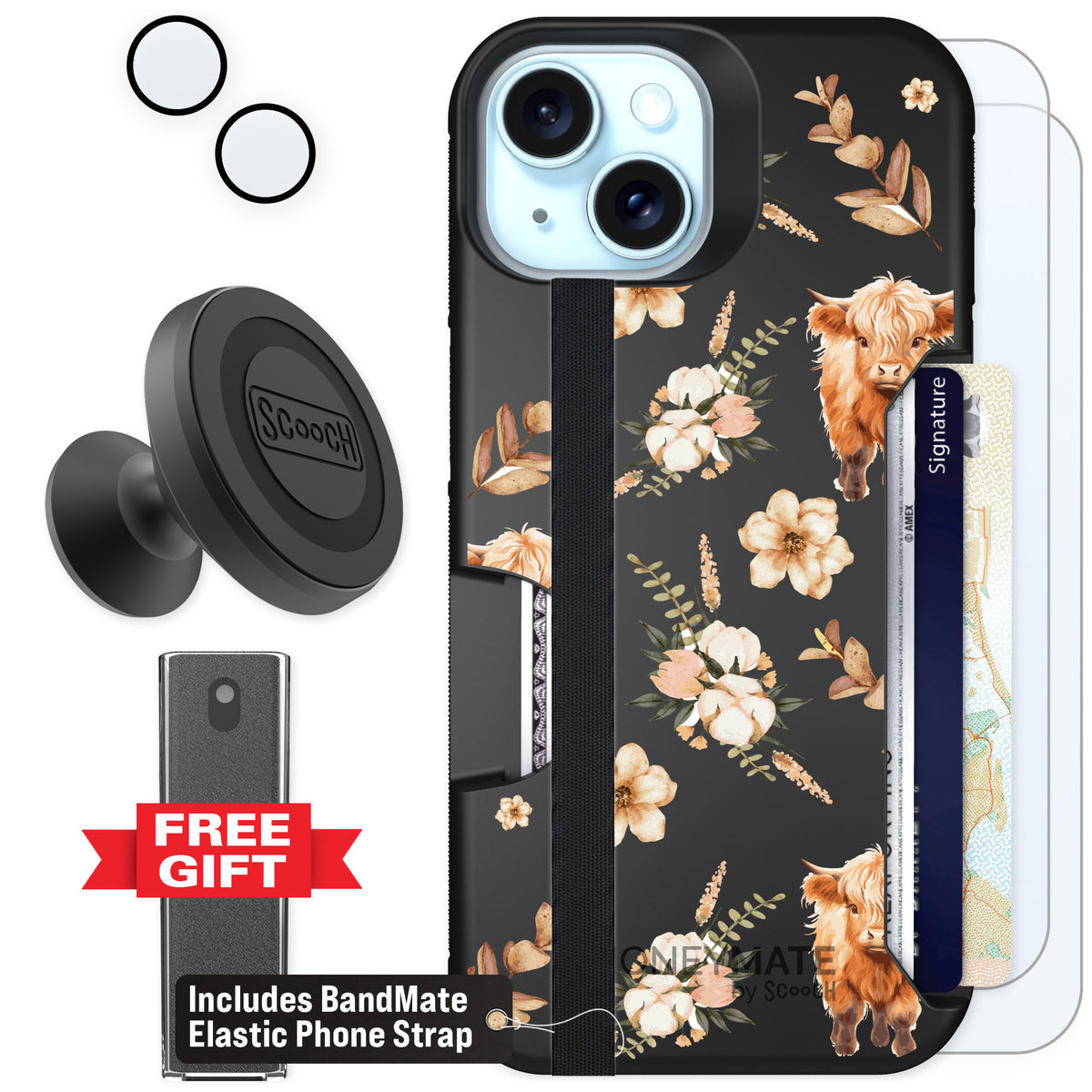 Scooch Moneymate Baby Cow for iPhone 15 — Defender Bundle