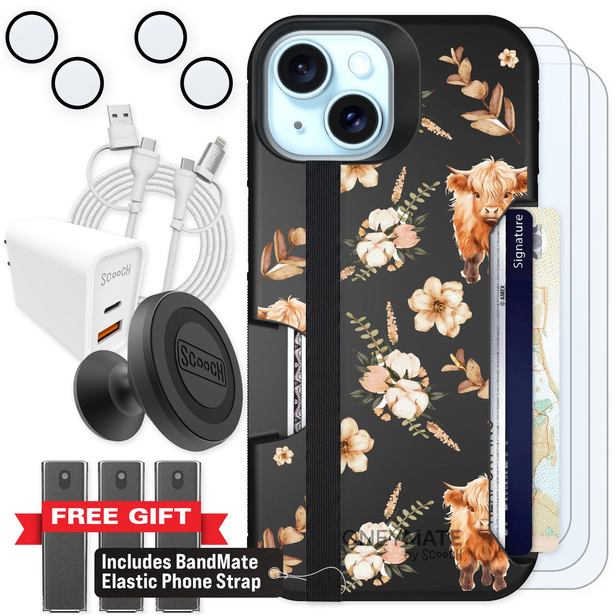 Scooch Moneymate Baby Cow for iPhone 15 — Ultimate Bundle