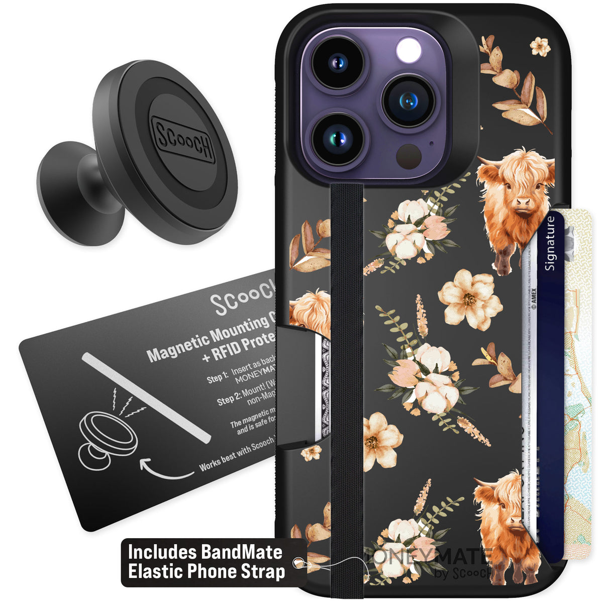 Scooch Moneymate Baby Cow for iPhone 14 Pro — Starter Bundle