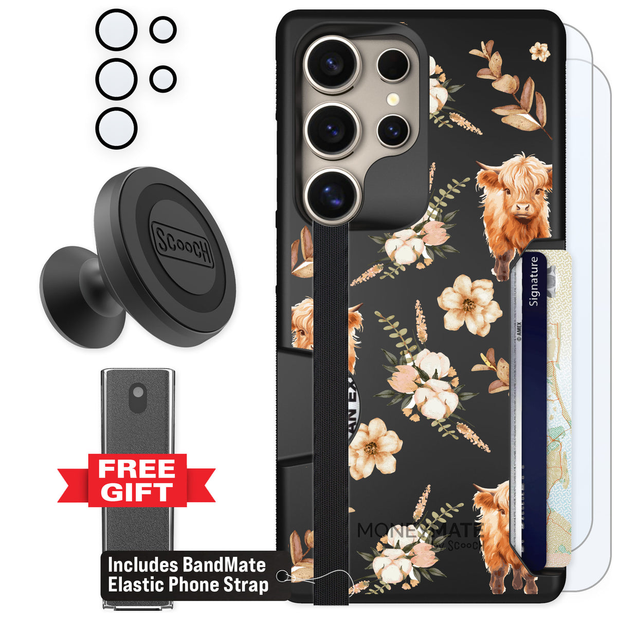 Scooch Moneymate Baby Cow for Galaxy S25 Ultra — Defender Bundle