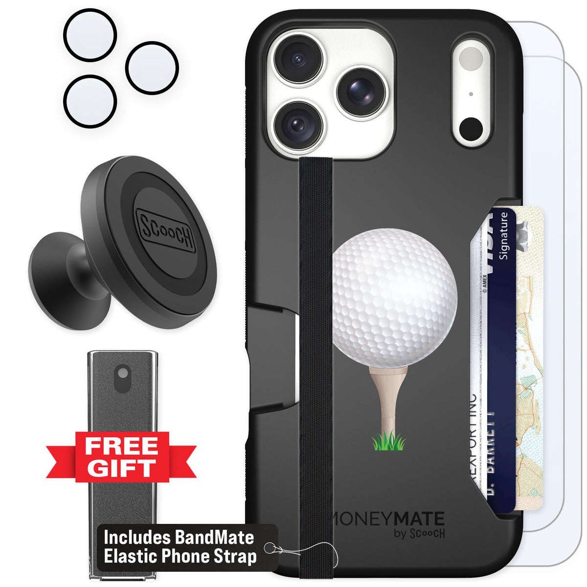 Scooch Moneymate Tee Time for iPhone 18 Pro Max — Defender Bundle