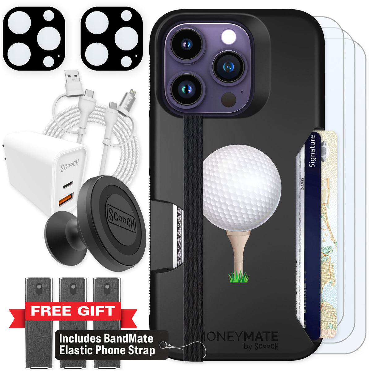 Scooch Moneymate Tee Time for iPhone 14 Pro — Ultimate Bundle