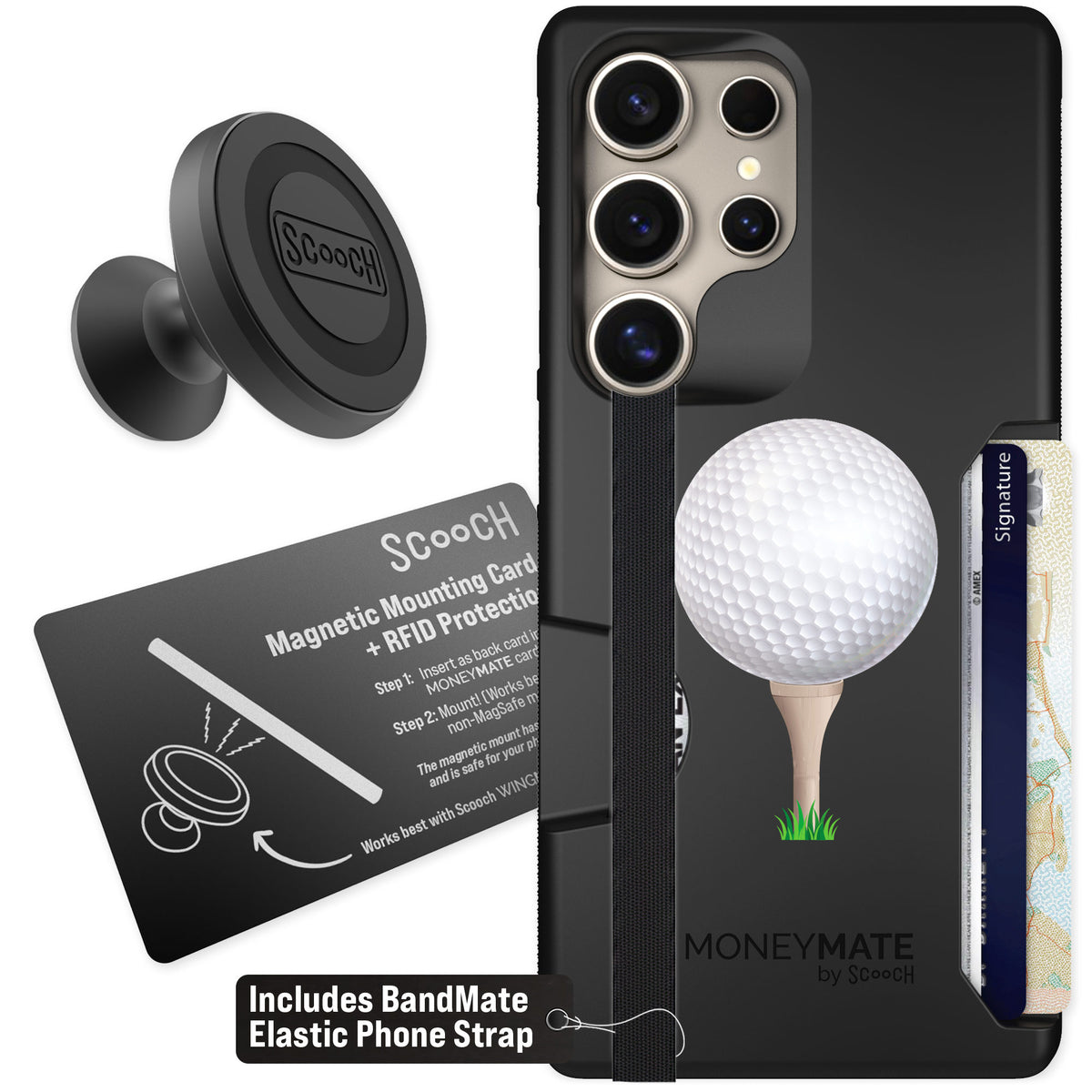Scooch Moneymate Tee Time for Galaxy S25 Ultra — Starter Bundle
