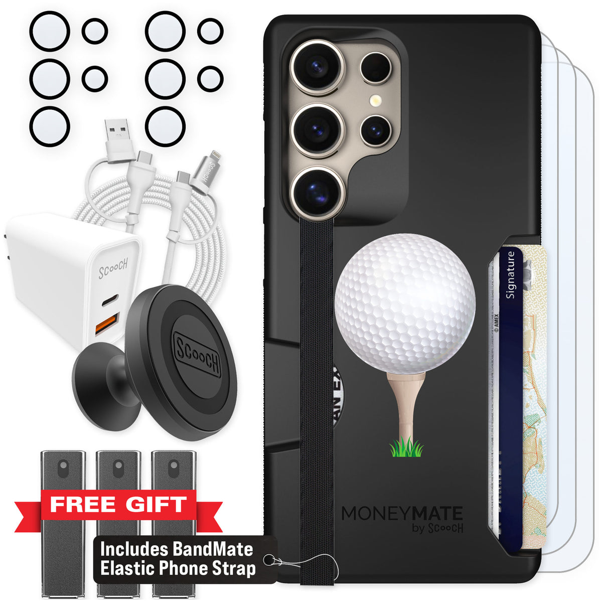 Scooch Moneymate Tee Time for Galaxy S25 Ultra — Ultimate Bundle
