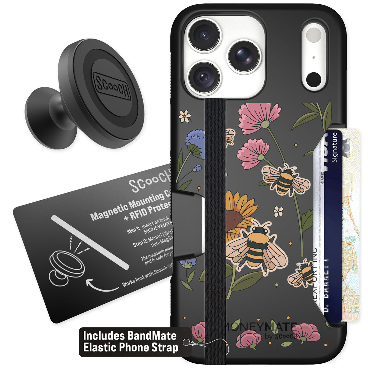 Scooch Moneymate Bee Happy for iPhone 18 Pro Max — Starter Bundle