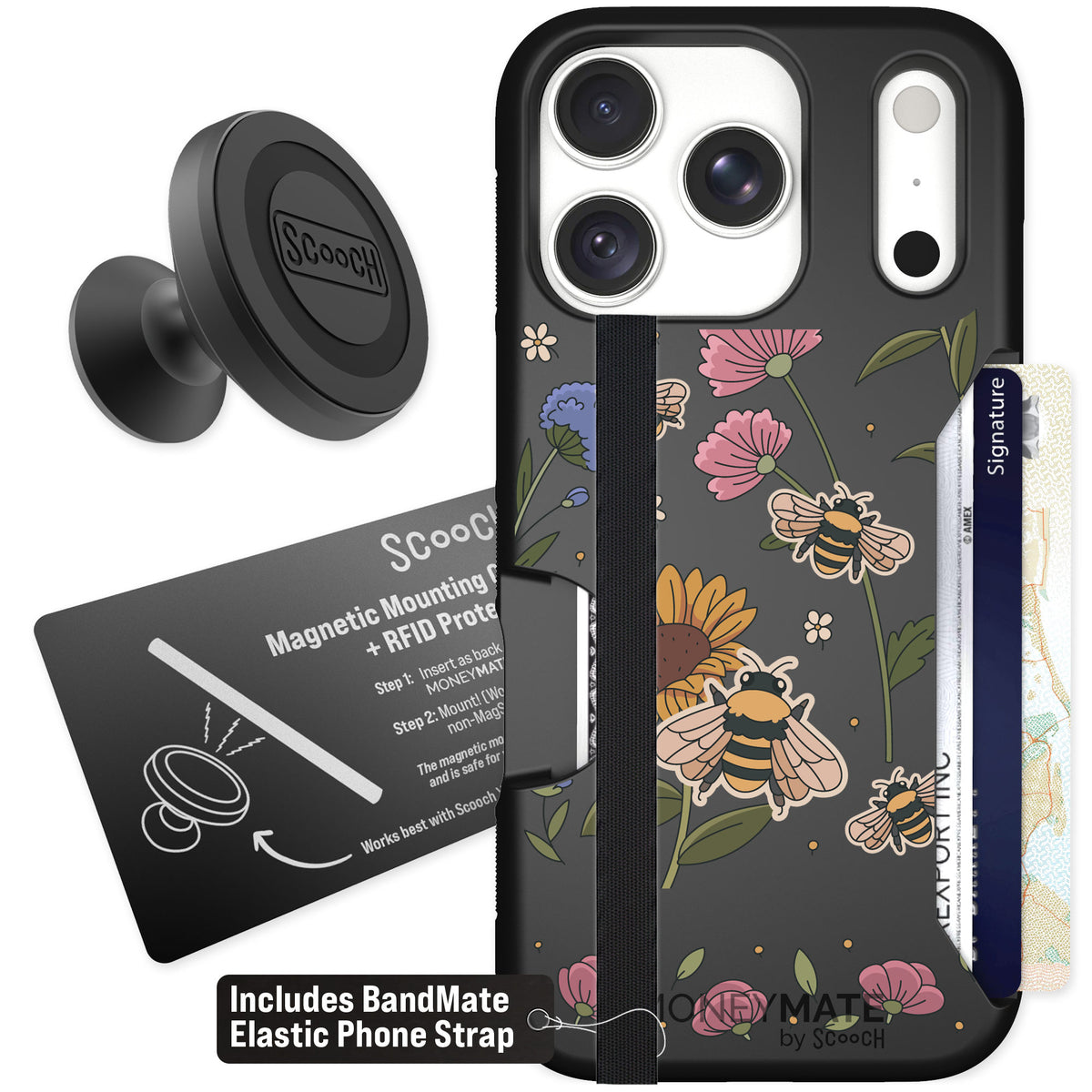 Scooch Moneymate Bee Happy for iPhone 18 Pro — Starter Bundle