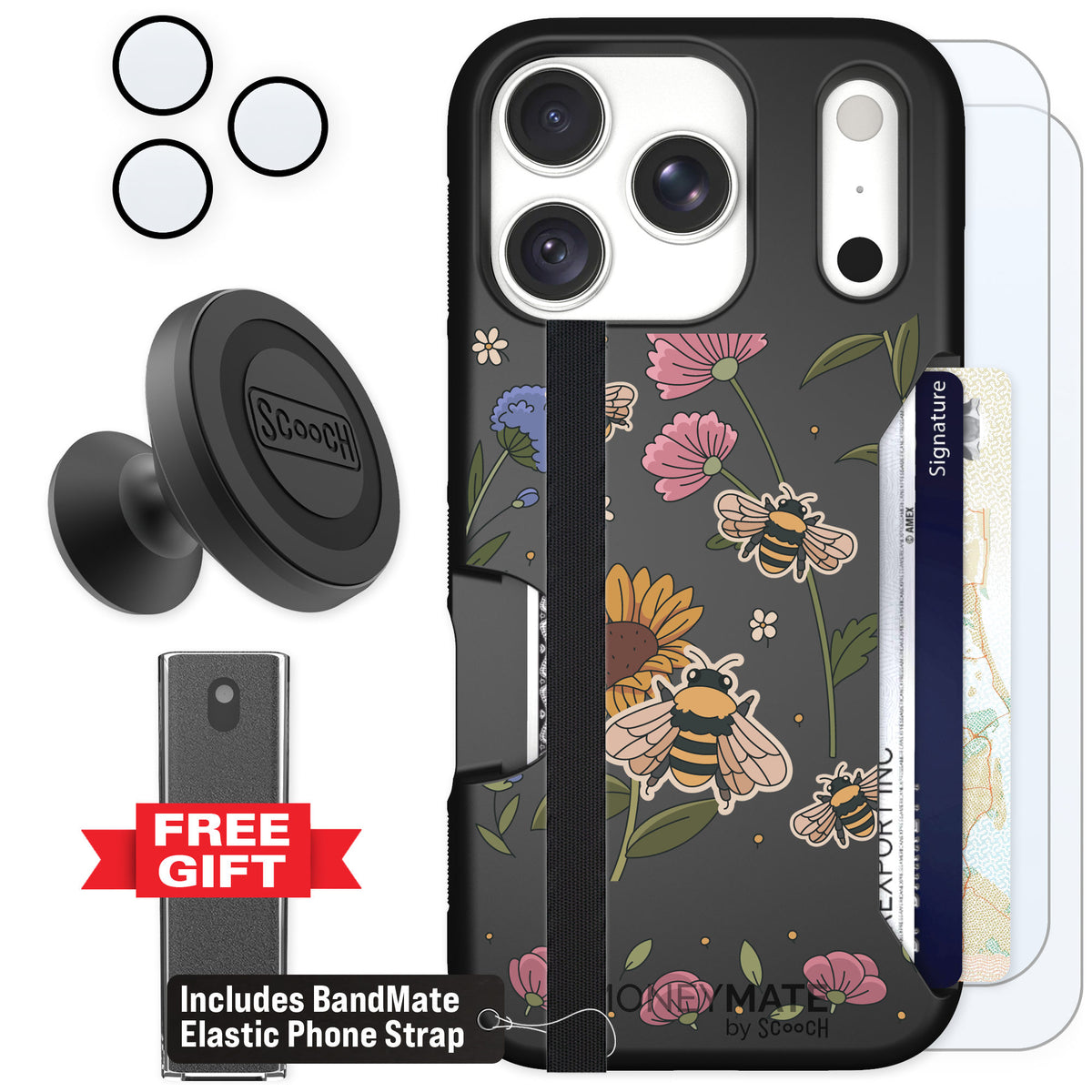 Scooch Moneymate Bee Happy for iPhone 18 Pro — Defender Bundle