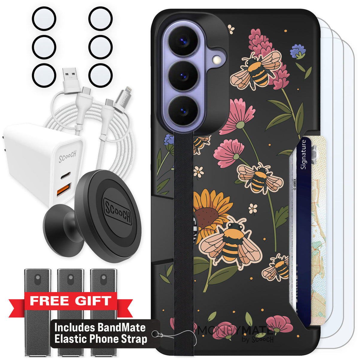 Scooch Moneymate Bee Happy for Galaxy S26+ — Ultimate Bundle