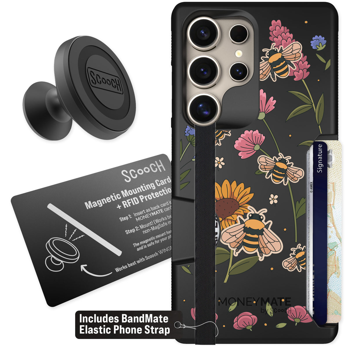 Scooch Moneymate Bee Happy for Galaxy S25 Ultra — Starter Bundle