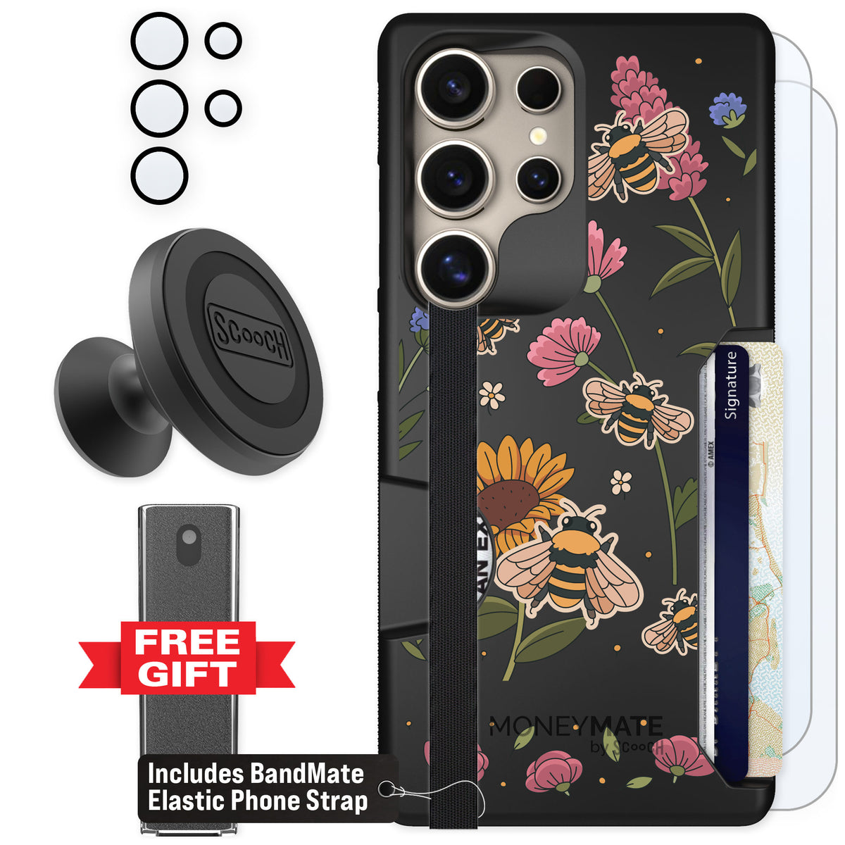 Scooch Moneymate Bee Happy for Galaxy S25 Ultra — Defender Bundle