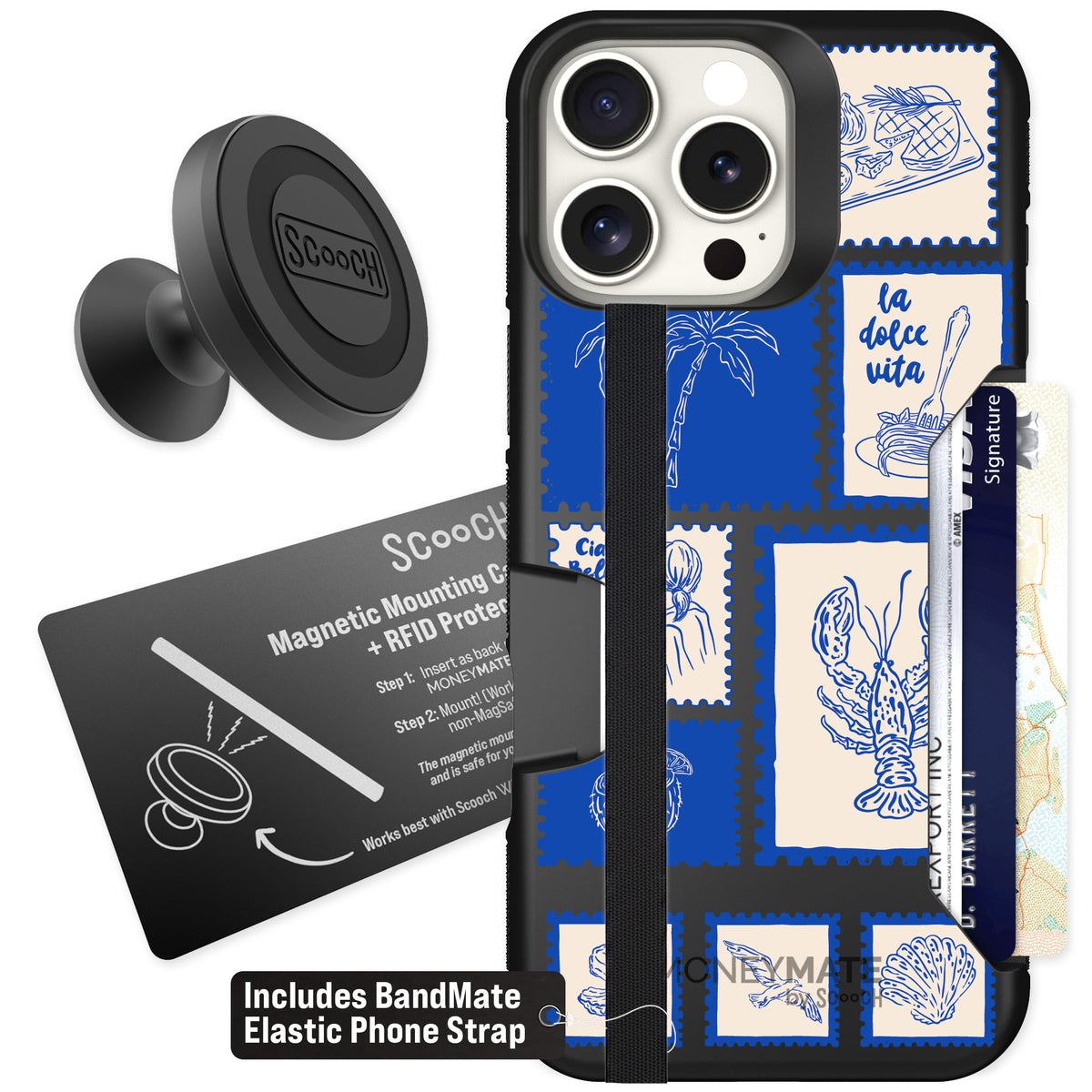 Scooch Moneymate Euro Summer for iPhone 16 Pro Max — Starter Bundle