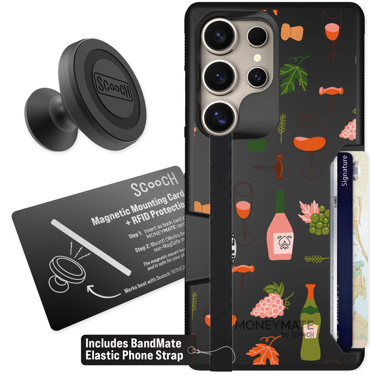 Scooch Moneymate Vino Vibes for Galaxy S25 Ultra — Starter Bundle