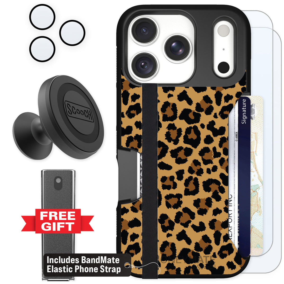 Scooch Moneymate Fierce Feline for iPhone 18 Pro — Defender Bundle