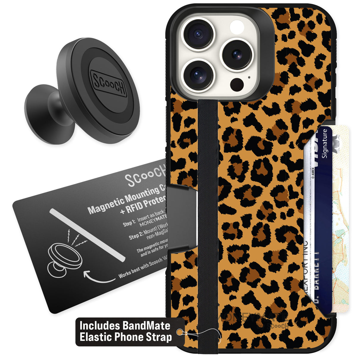 Scooch Moneymate Fierce Feline for iPhone 16 Pro Max — Starter Bundle
