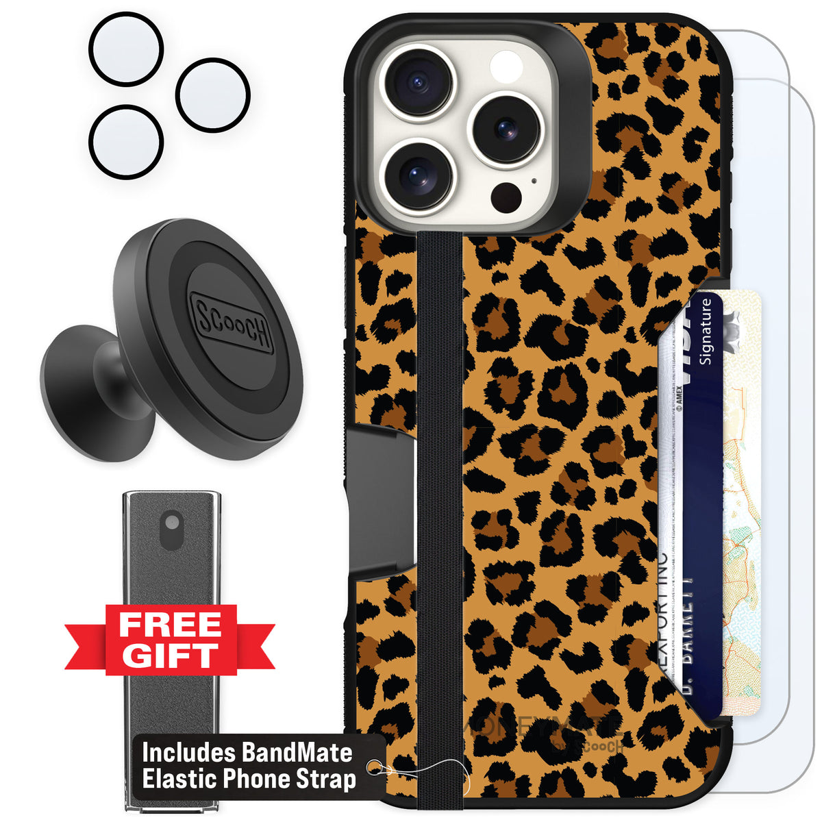 Scooch Moneymate Fierce Feline for iPhone 16 Pro Max — Defender Bundle