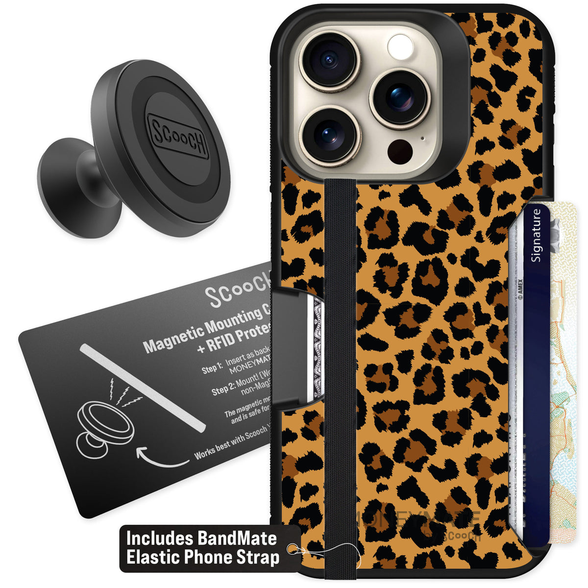 Scooch Moneymate Fierce Feline for iPhone 15 Pro — Starter Bundle