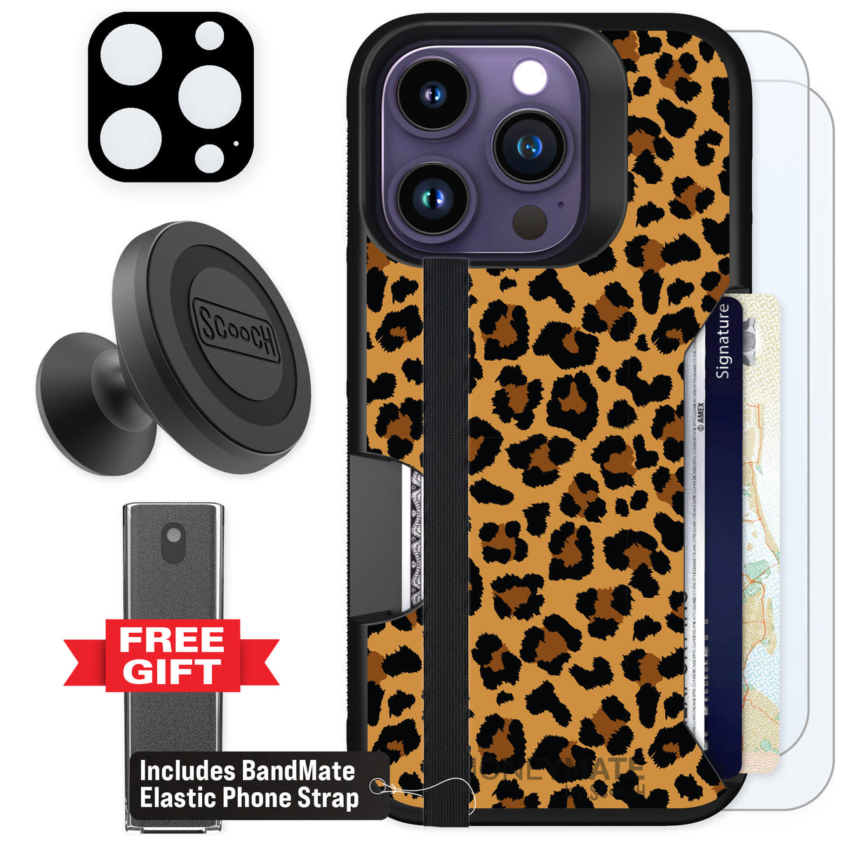 Scooch Moneymate Fierce Feline for iPhone 14 Pro — Defender Bundle