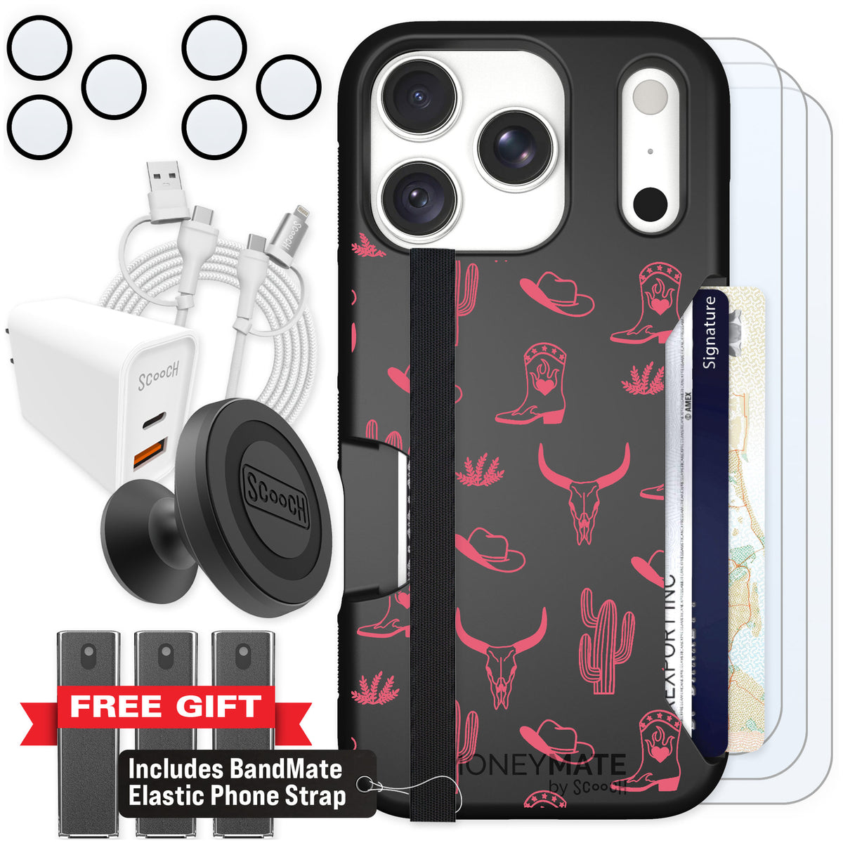 Scooch Moneymate Howdy Honey for iPhone 18 Pro — Ultimate Bundle