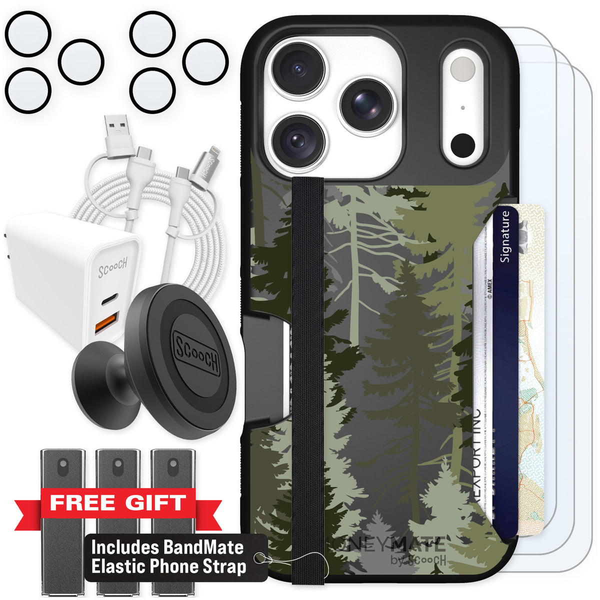 Scooch Moneymate Hidden Pines for iPhone 18 Pro — Ultimate Bundle