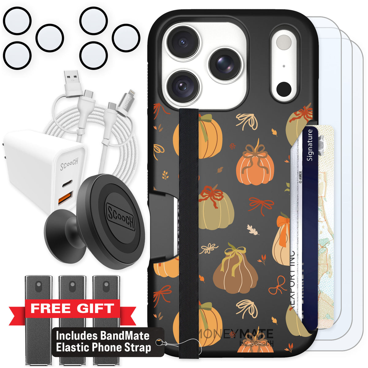Scooch Moneymate Pretty Pumpkins for iPhone 18 Pro — Ultimate Bundle