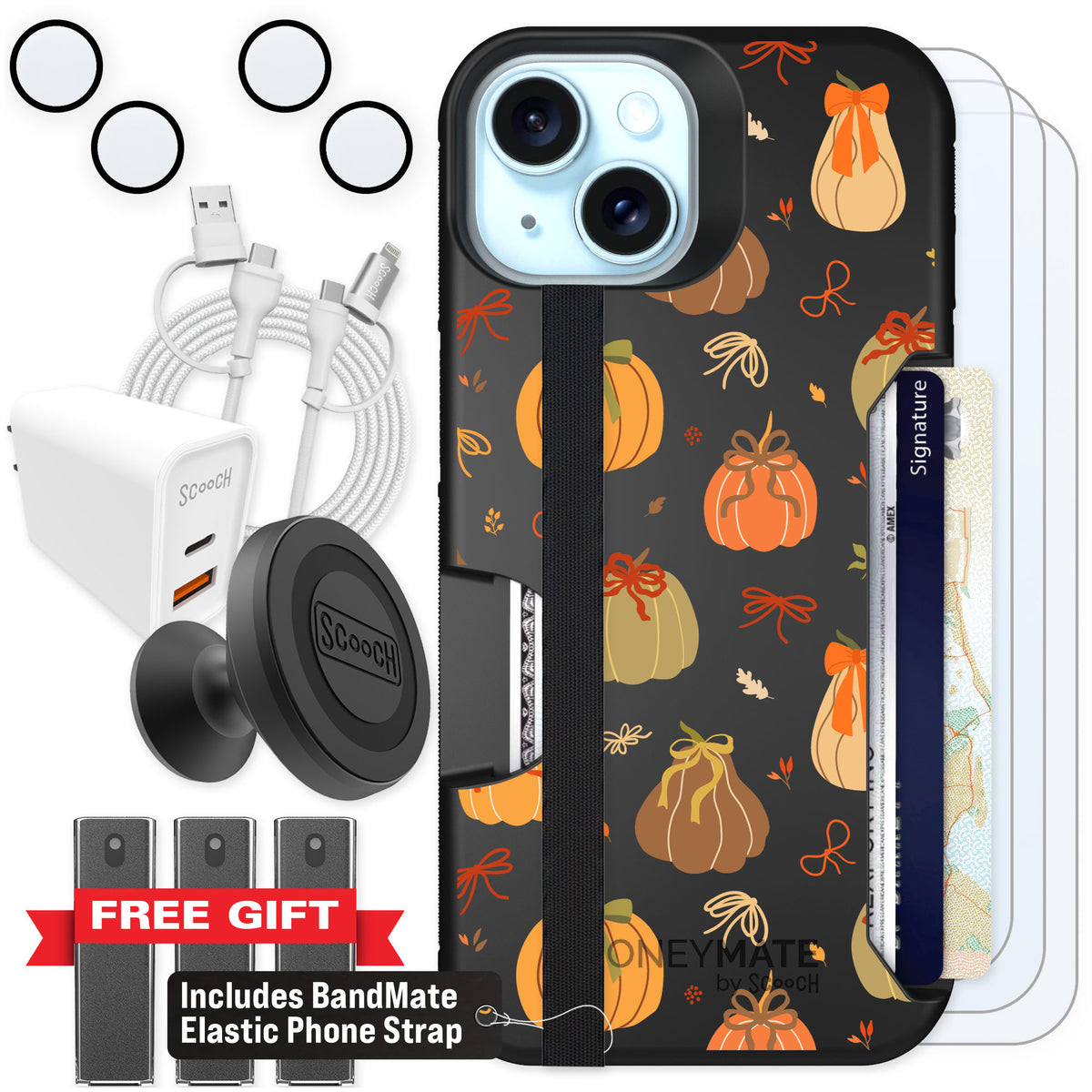 Scooch Moneymate Pretty Pumpkins for iPhone 15 — Ultimate Bundle