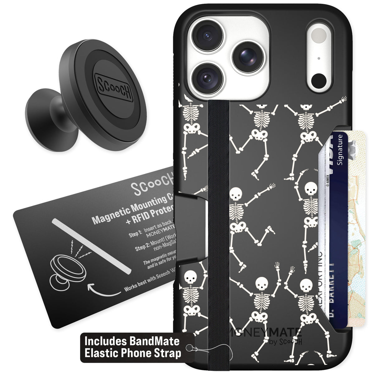 Scooch Moneymate Swinging Skeletons for iPhone 18 Pro Max — Starter Bundle