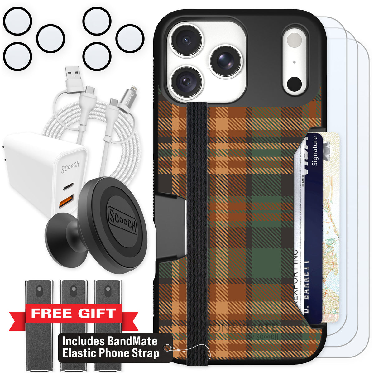Scooch Moneymate Fall Flannel for iPhone 18 Pro Max — Ultimate Bundle