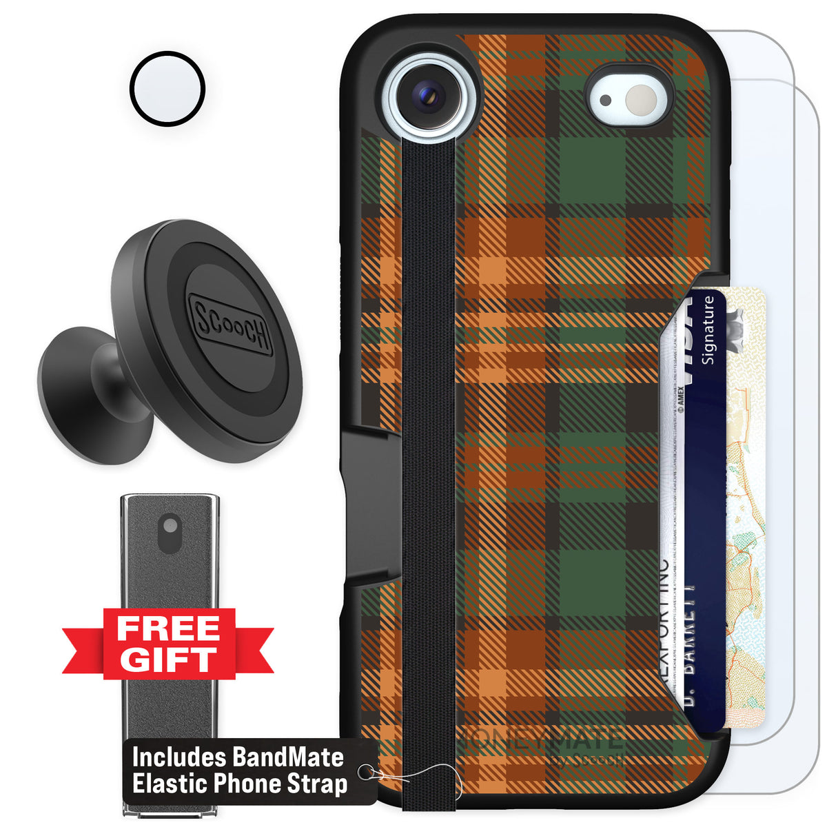 Scooch Moneymate Fall Flannel for iPhone Air — Defender Bundle