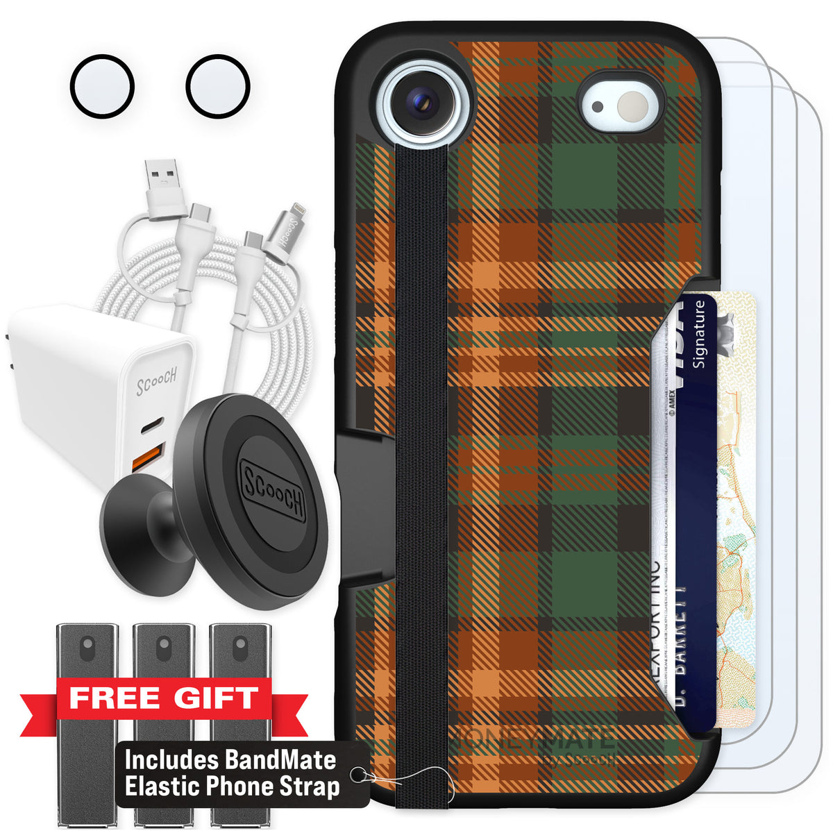 Scooch Moneymate Fall Flannel for iPhone Air — Ultimate Bundle