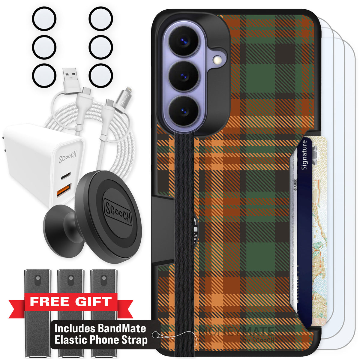 Scooch Moneymate Fall Flannel for Galaxy S26+ — Ultimate Bundle