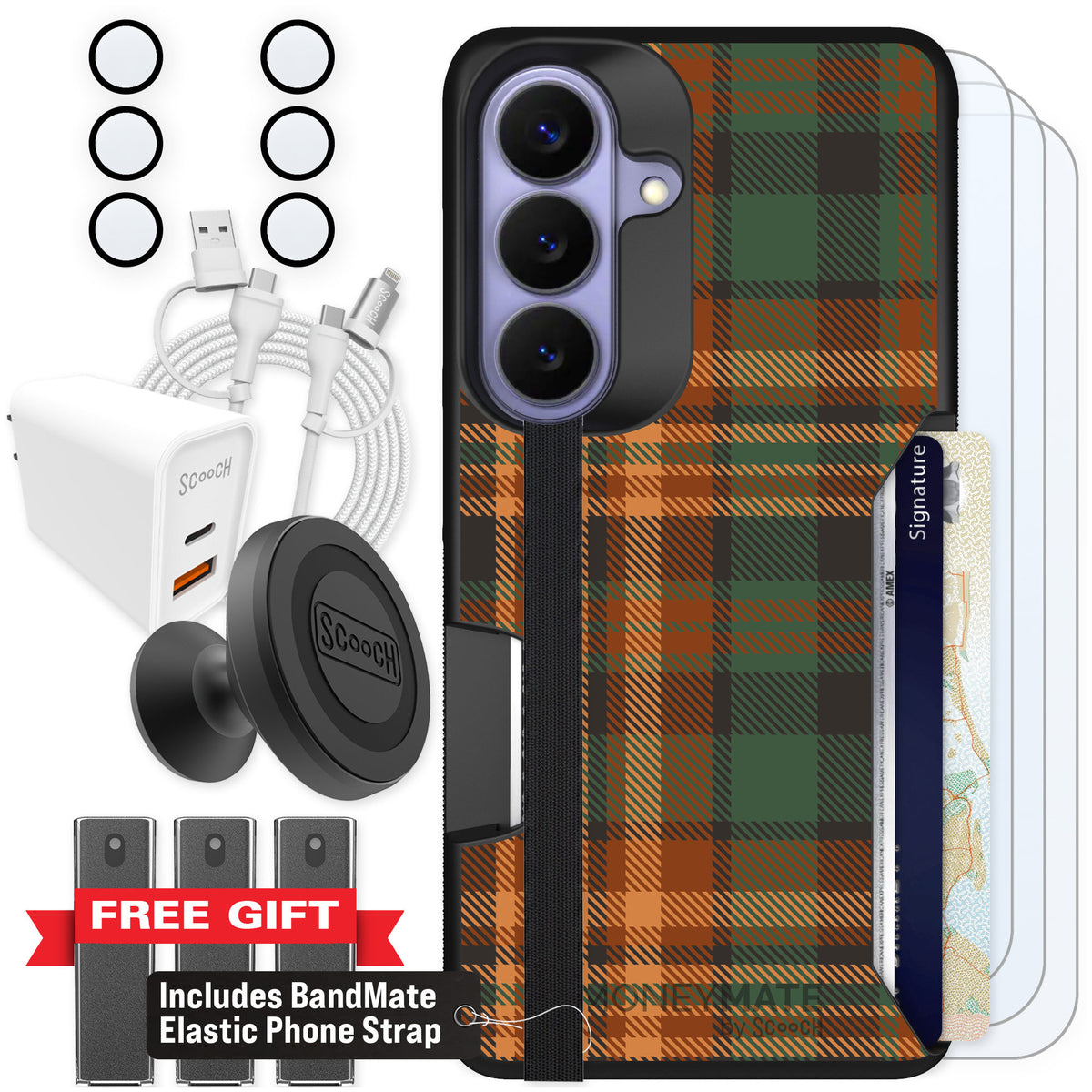 Scooch Moneymate Fall Flannel for Galaxy S26 — Ultimate Bundle