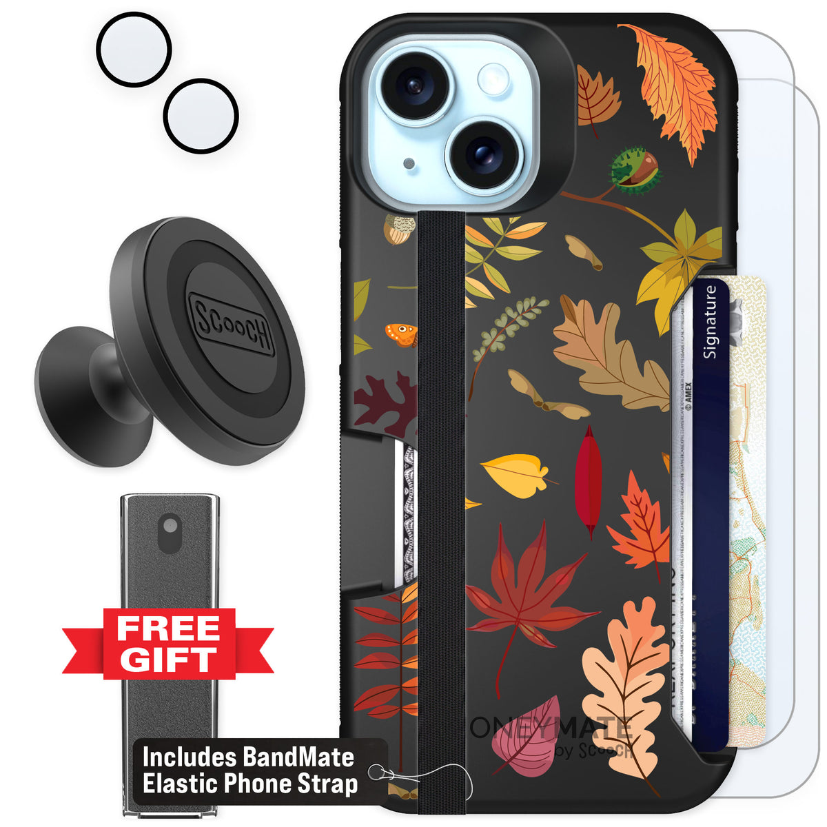 Scooch Moneymate Autumn Leaves for iPhone 15 — Defender Bundle