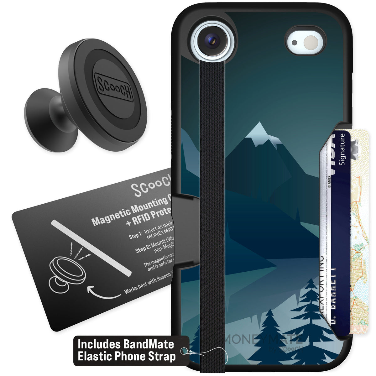 Scooch Moneymate Midnight Ridge for iPhone Air — Starter Bundle
