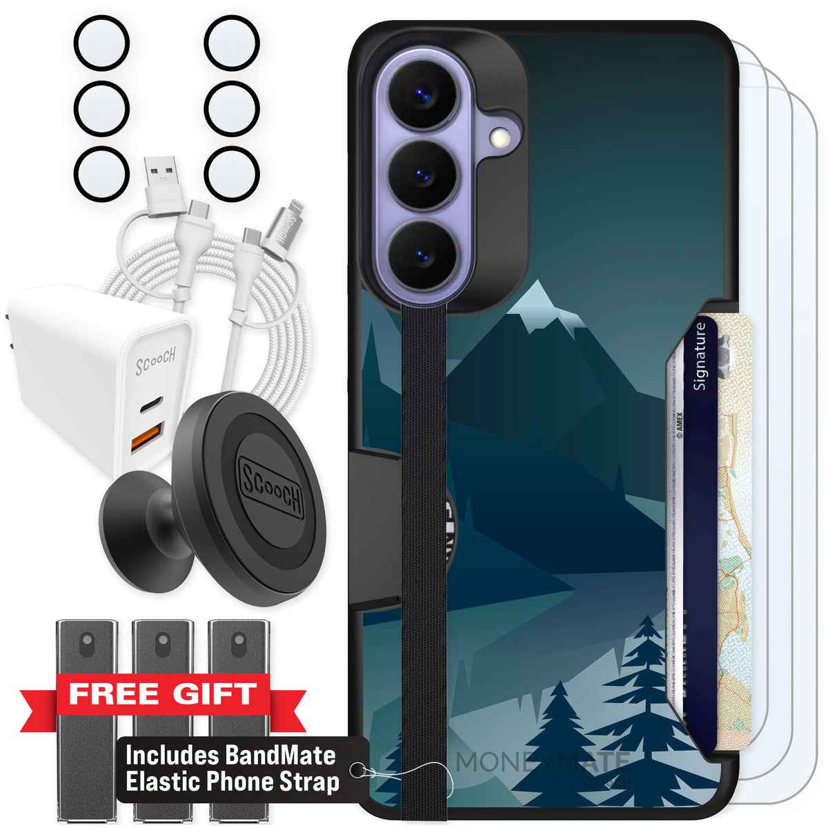 Scooch Moneymate Midnight Ridge for Galaxy S26+ — Ultimate Bundle