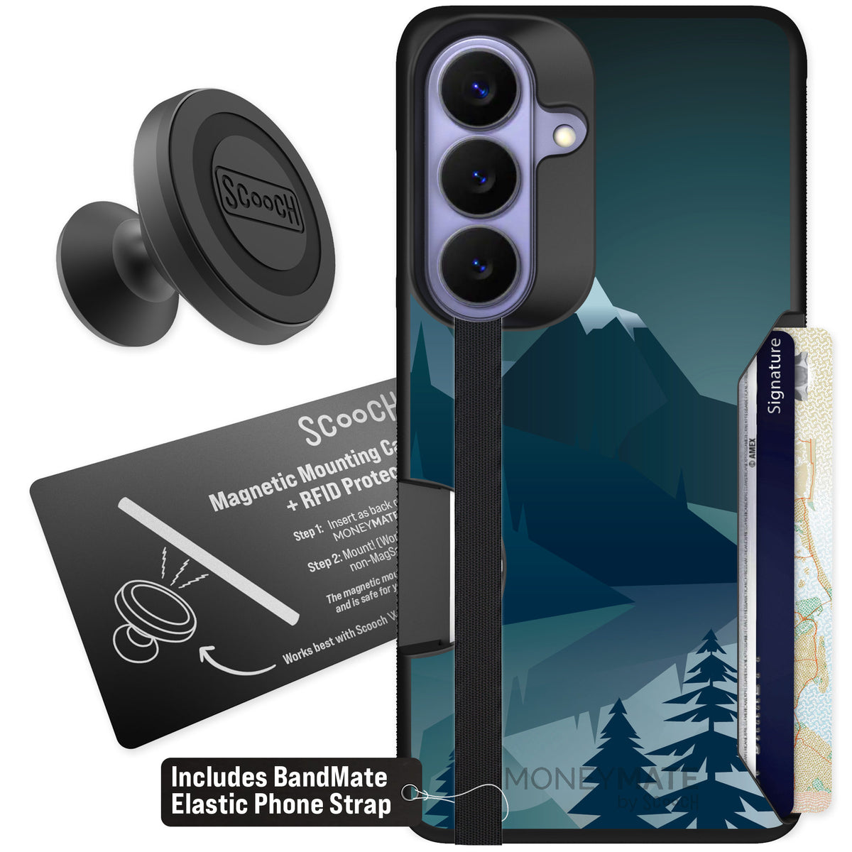 Scooch Moneymate Midnight Ridge for Galaxy S26 — Starter Bundle