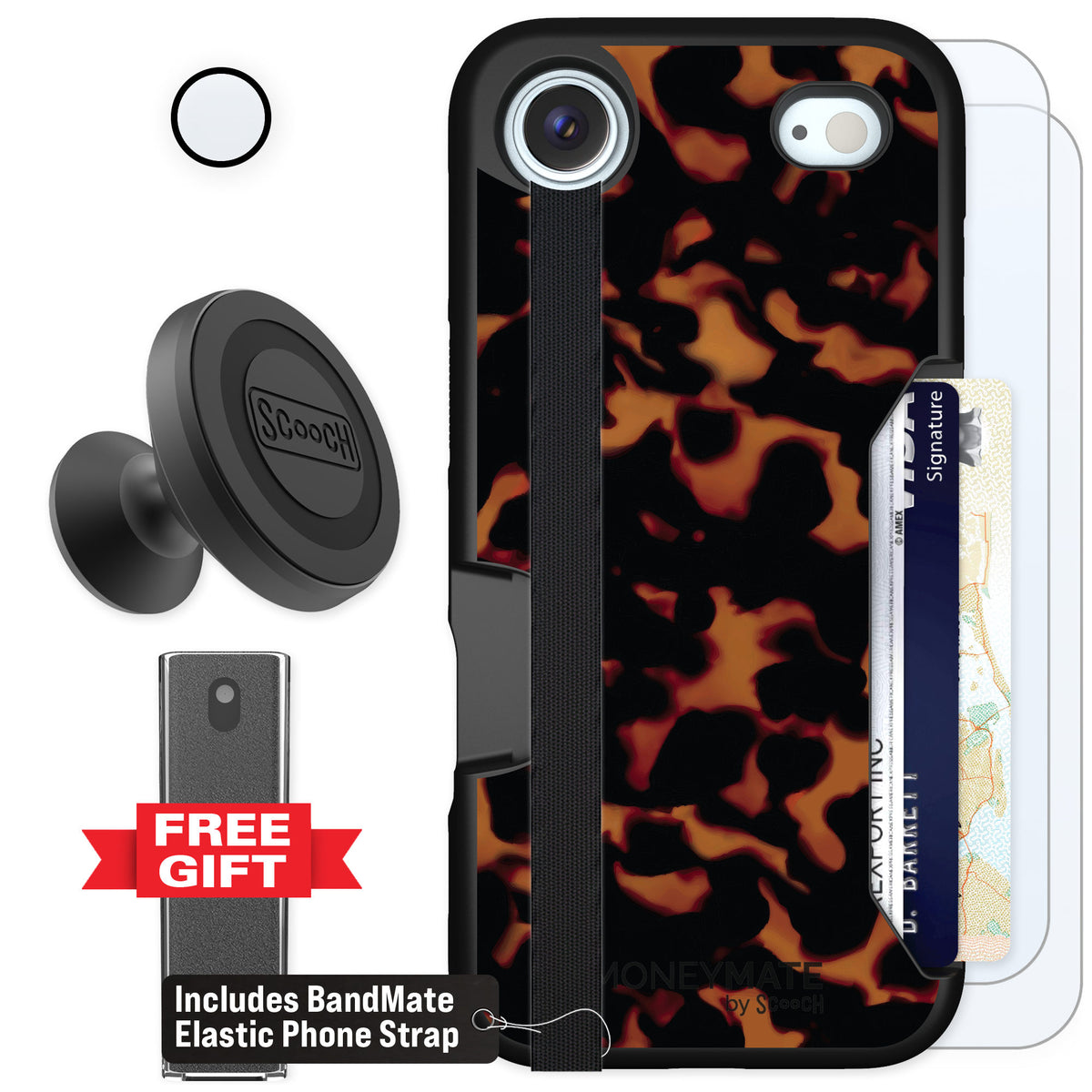 Scooch Moneymate Tortoise Shell for iPhone Air — Defender Bundle