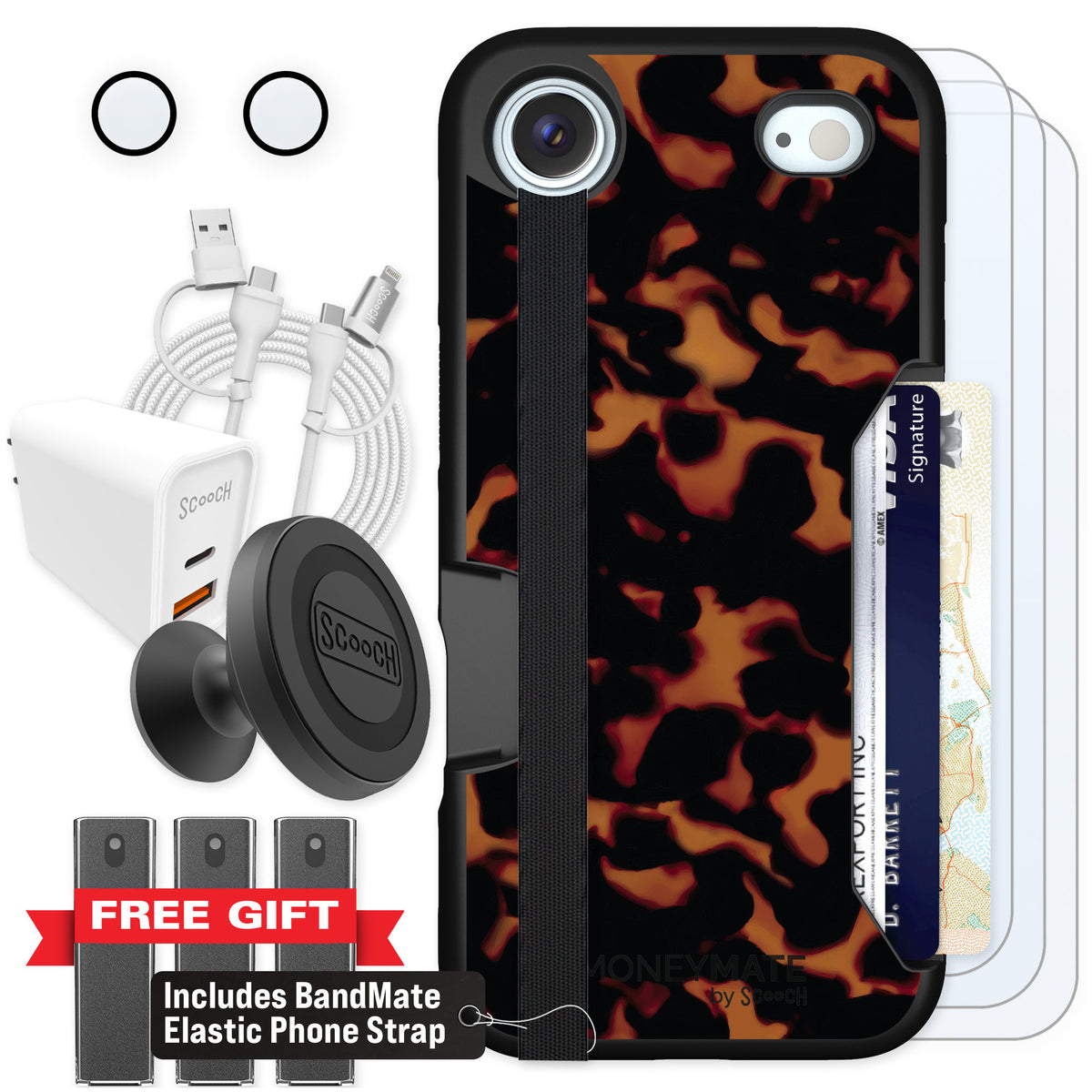 Scooch Moneymate Tortoise Shell for iPhone Air — Ultimate Bundle