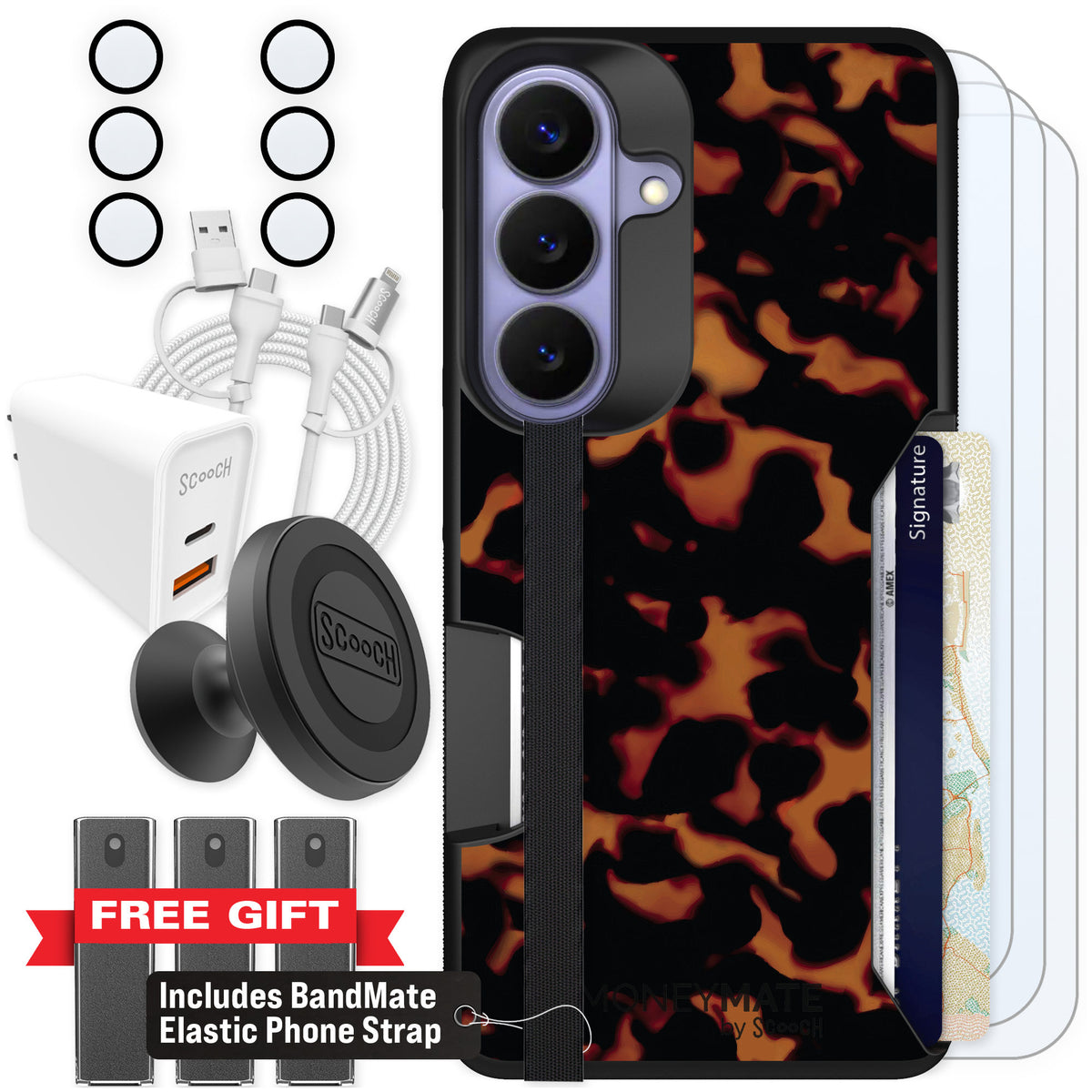 Scooch Moneymate Tortoise Shell for Galaxy S26 — Ultimate Bundle
