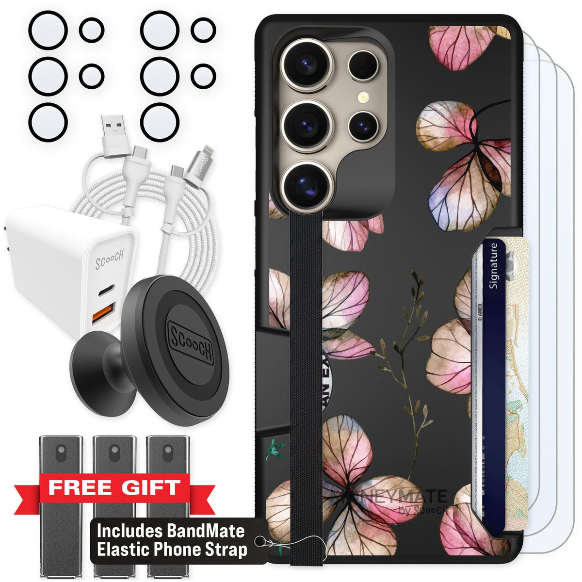 Scooch Moneymate Dried Flowers for Galaxy S25 Ultra — Ultimate Bundle