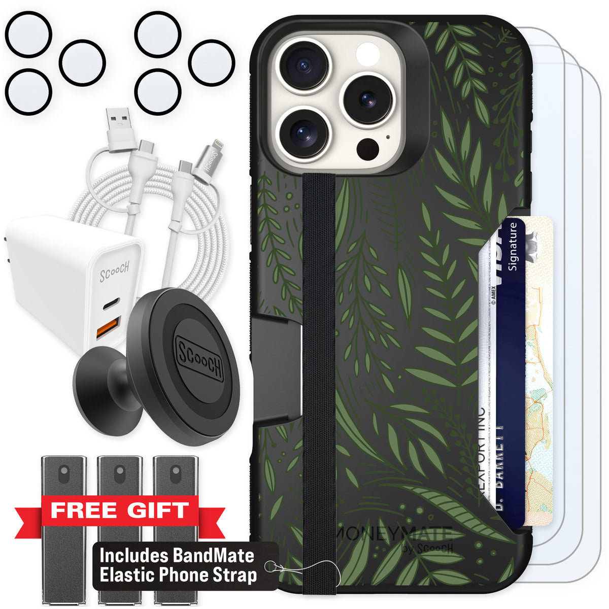 Scooch Moneymate Willow Garden for iPhone 16 Pro Max — Ultimate Bundle