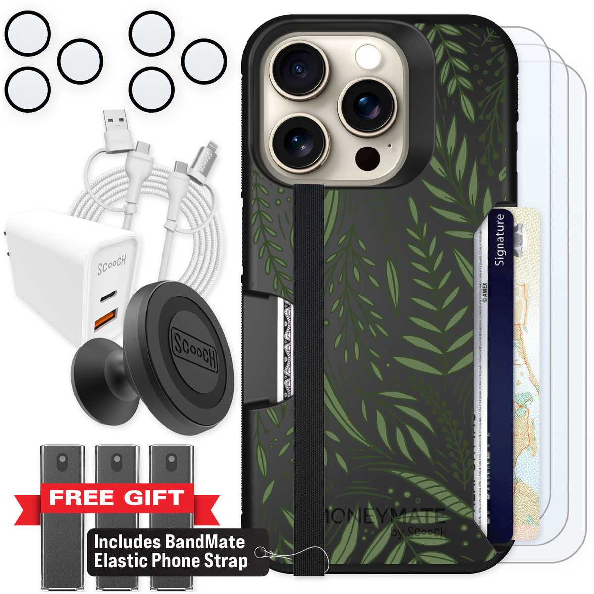 Scooch Moneymate Willow Garden for iPhone 15 Pro — Ultimate Bundle