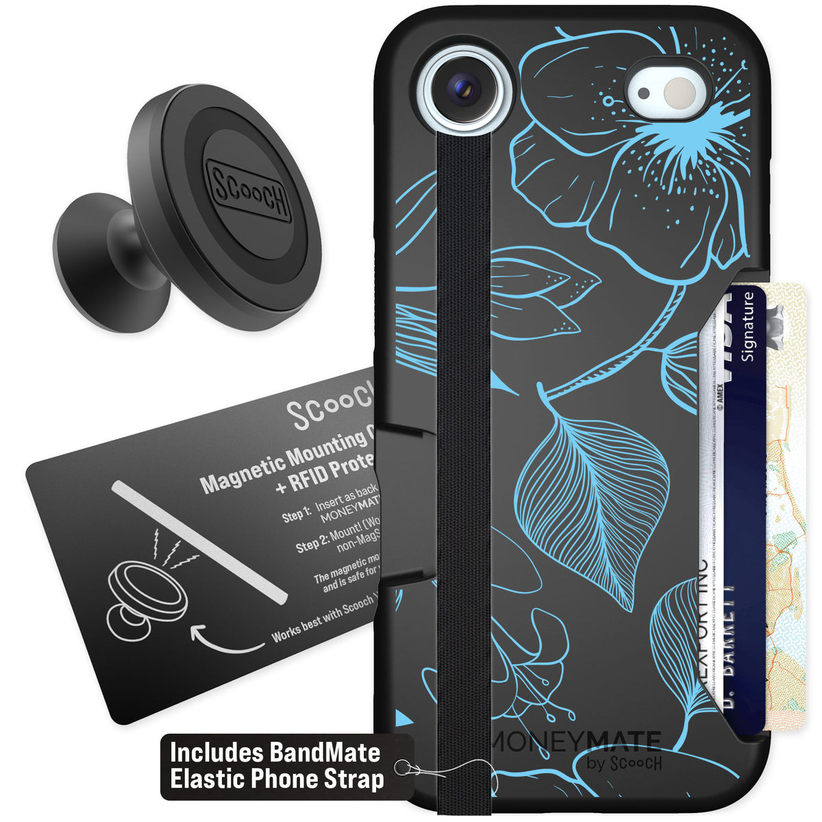 Scooch Moneymate Blue Hibiscus for iPhone Air — Starter Bundle