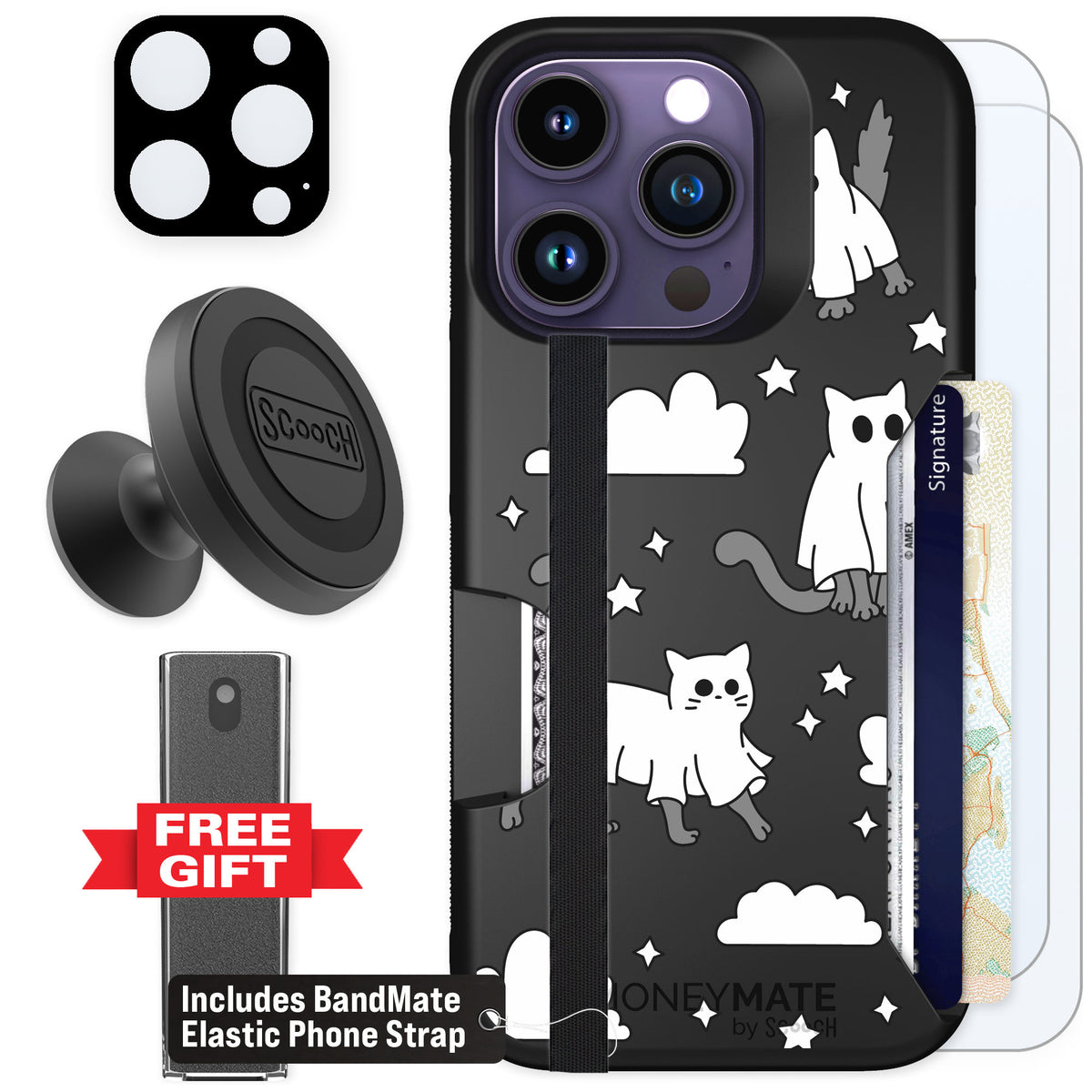 Scooch Moneymate Scaredy Cats for iPhone 14 Pro — Defender Bundle