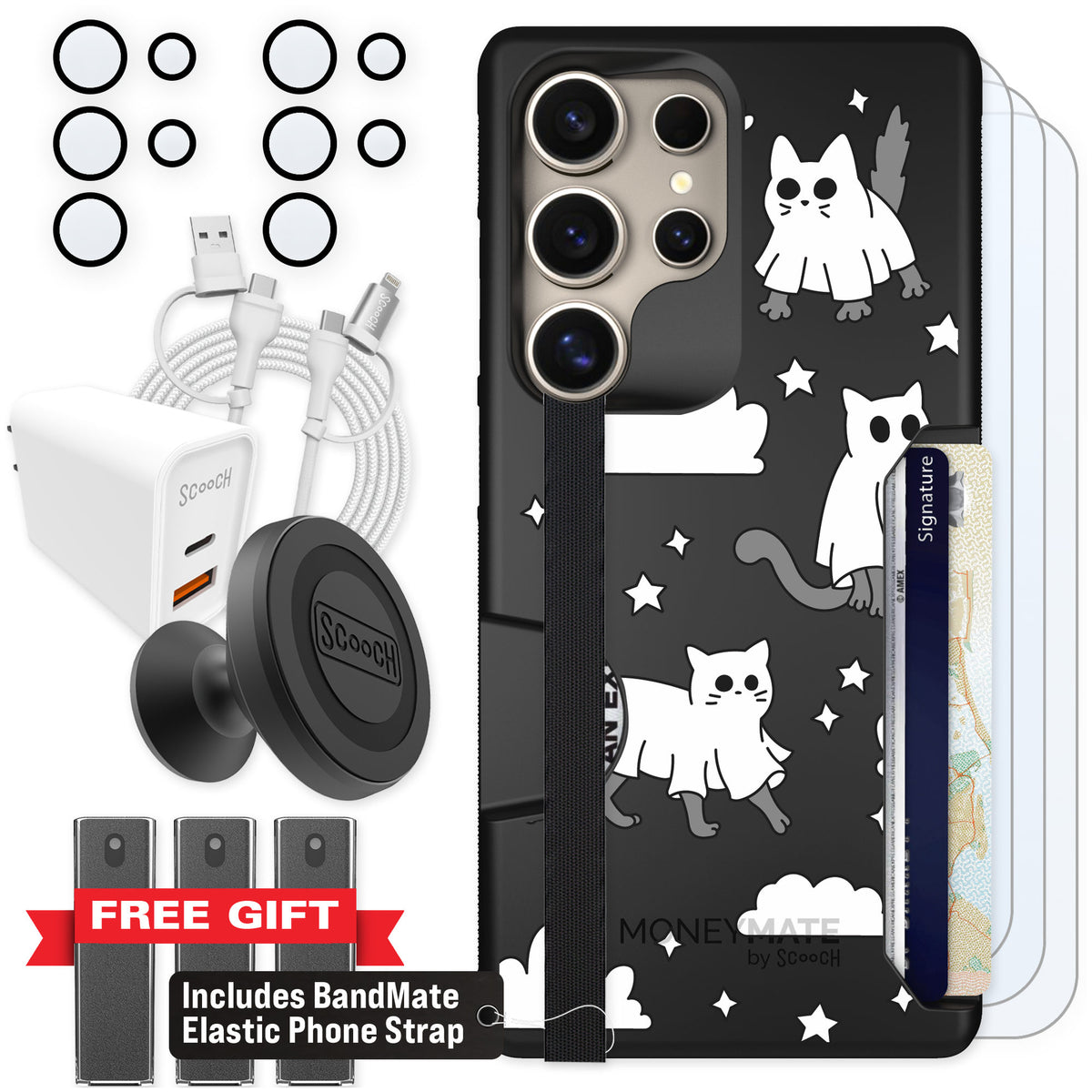 Scooch Moneymate Scaredy Cats for Galaxy S25 Ultra — Ultimate Bundle