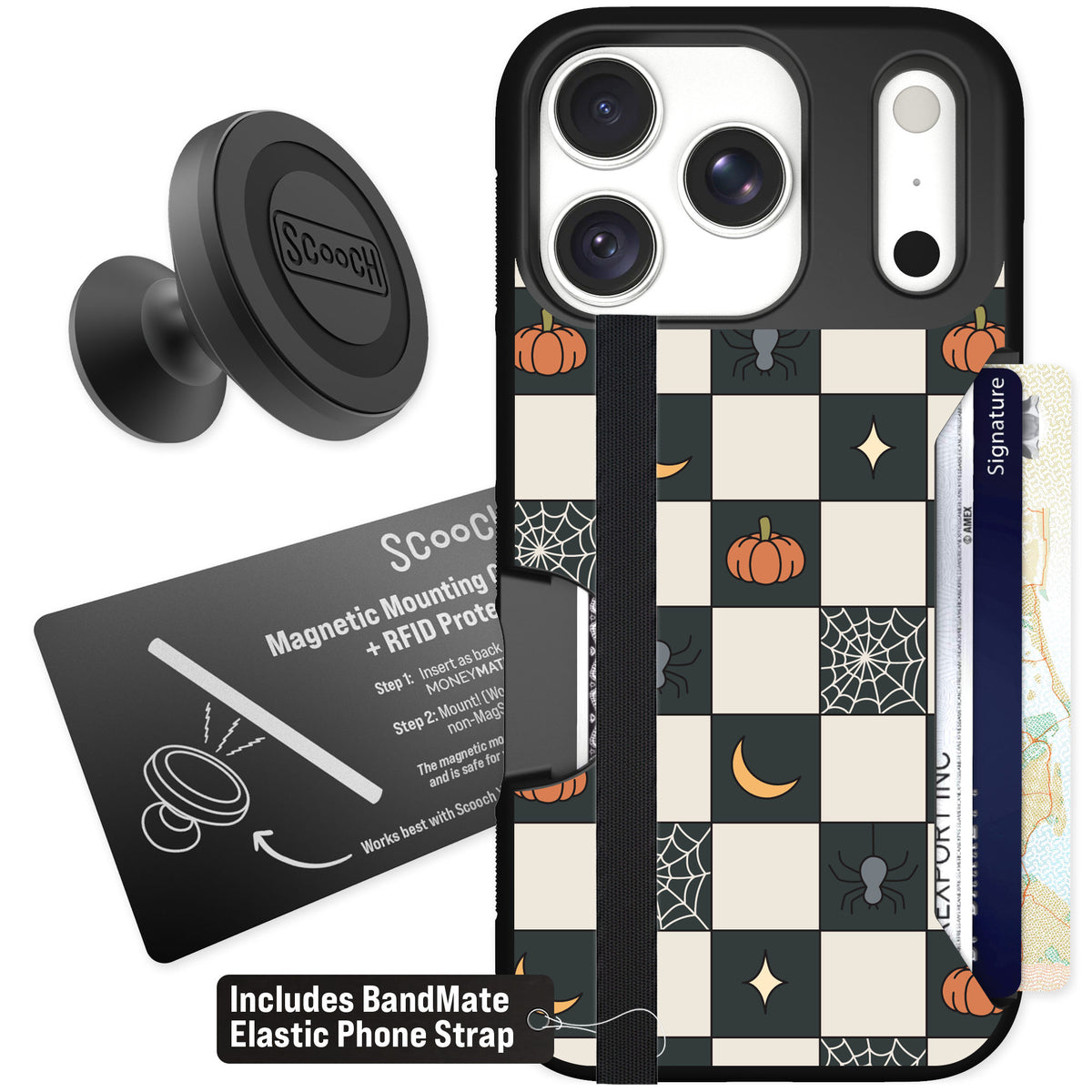 Scooch Moneymate Spooky Squares for iPhone 18 Pro — Starter Bundle