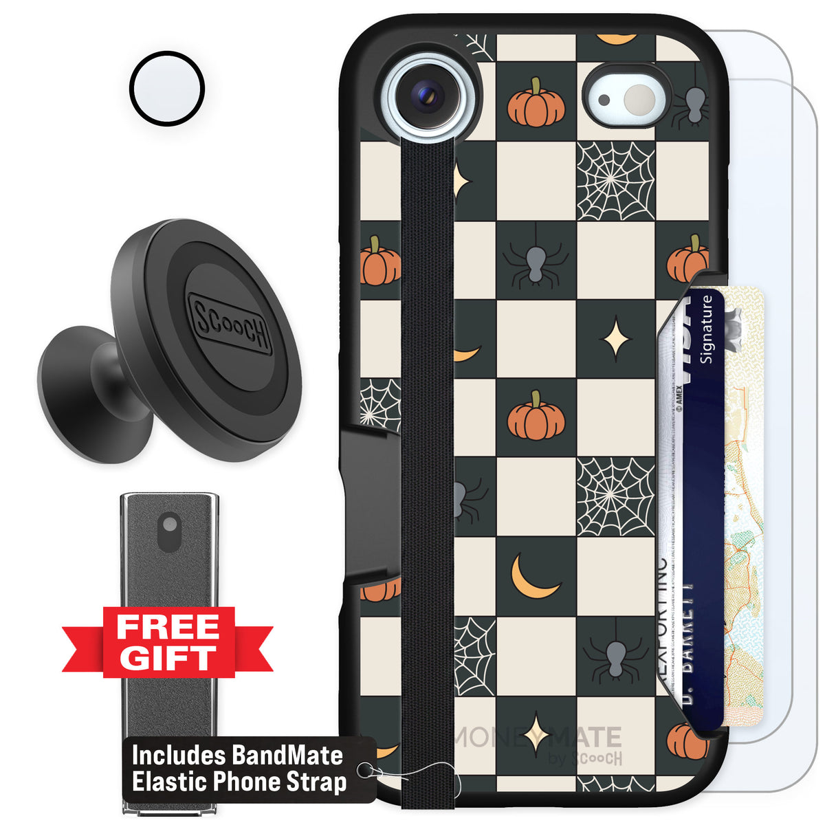Scooch Moneymate Spooky Squares for iPhone Air — Defender Bundle